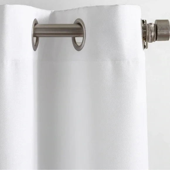 918 Sora Casual Textured Grommet Curtain Panel; 2 Single Panel 40 x 95 White - Picture 3 of 6